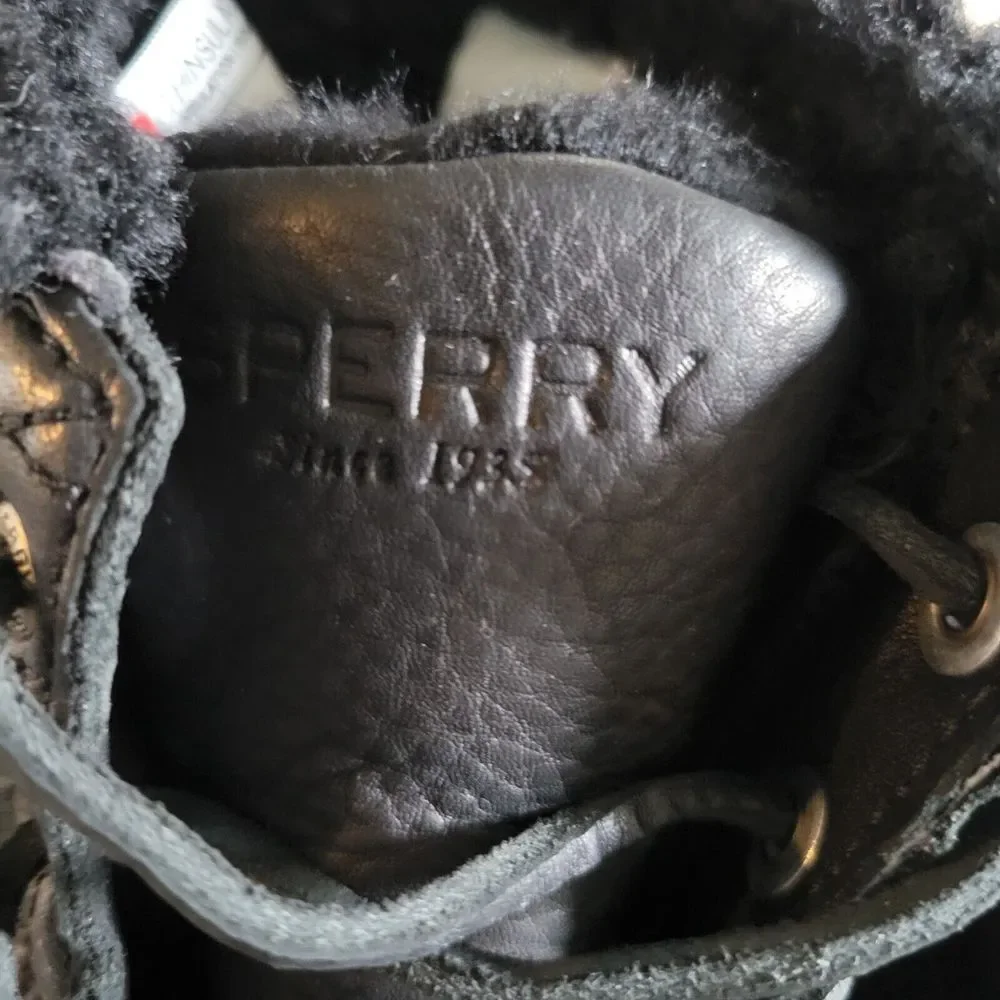 Sperry Leather Quilted Insulated Waterproof Sheepskin Duck Boots Women's Size 8M